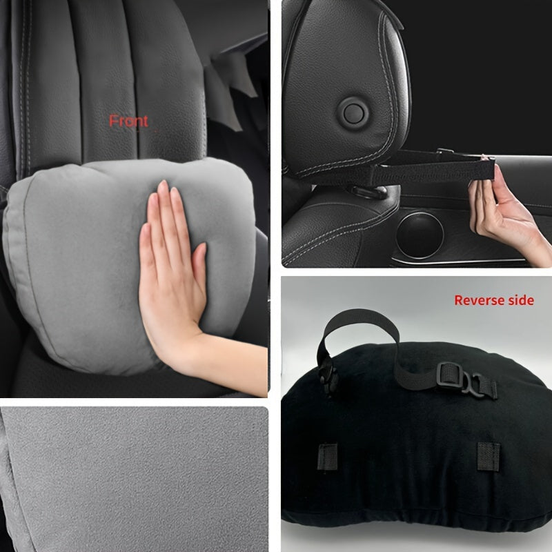 Suede Fleece Car Seat Lumbar Support Set for Comfort and Back Pain Relief