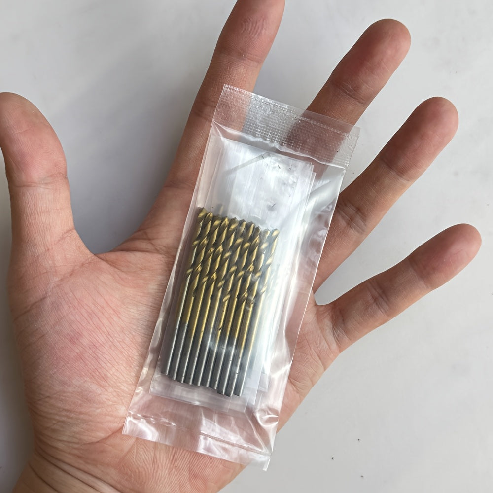 50-Piece Titanium Coated Drill Bit Set High-Speed Steel Hex Shank Precision Tip for Wood Metal Plastic