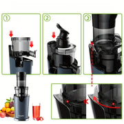 High Power Cold Press Juicer with Large Feed Chute and Juice Cups