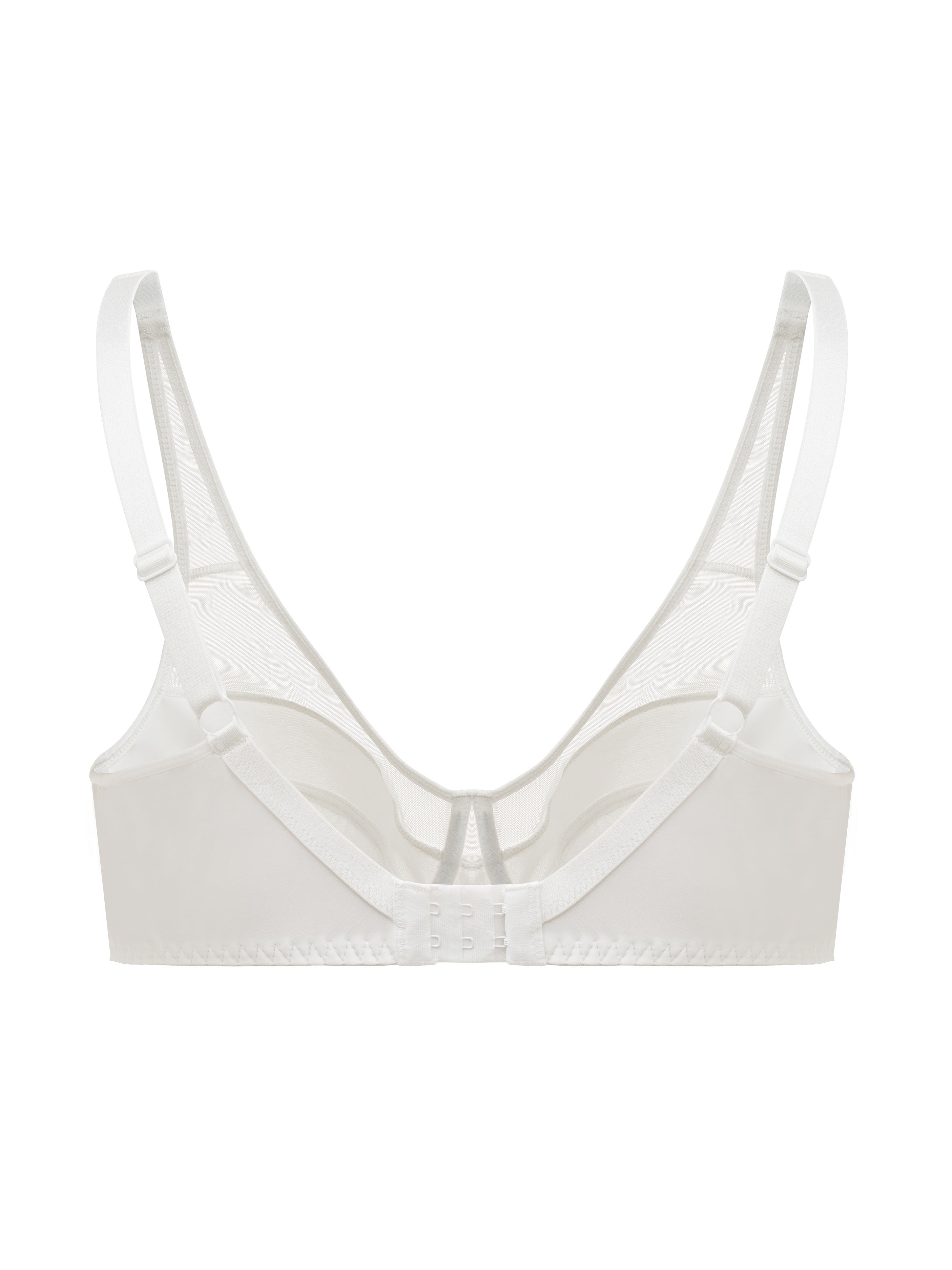 Plus Size Women's Full Cover Mesh Underwire Bra Solid Nylon Spandex