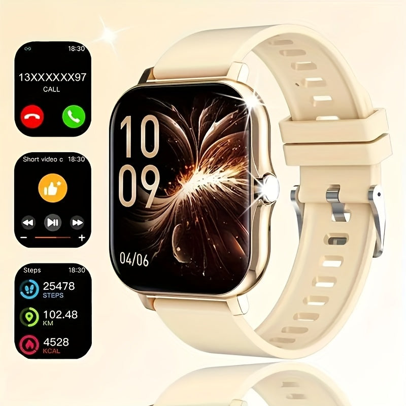 Men Women 1.83 Inch Full Touch Sports Smartwatch with Wireless Calling Motion Tracking Music Control