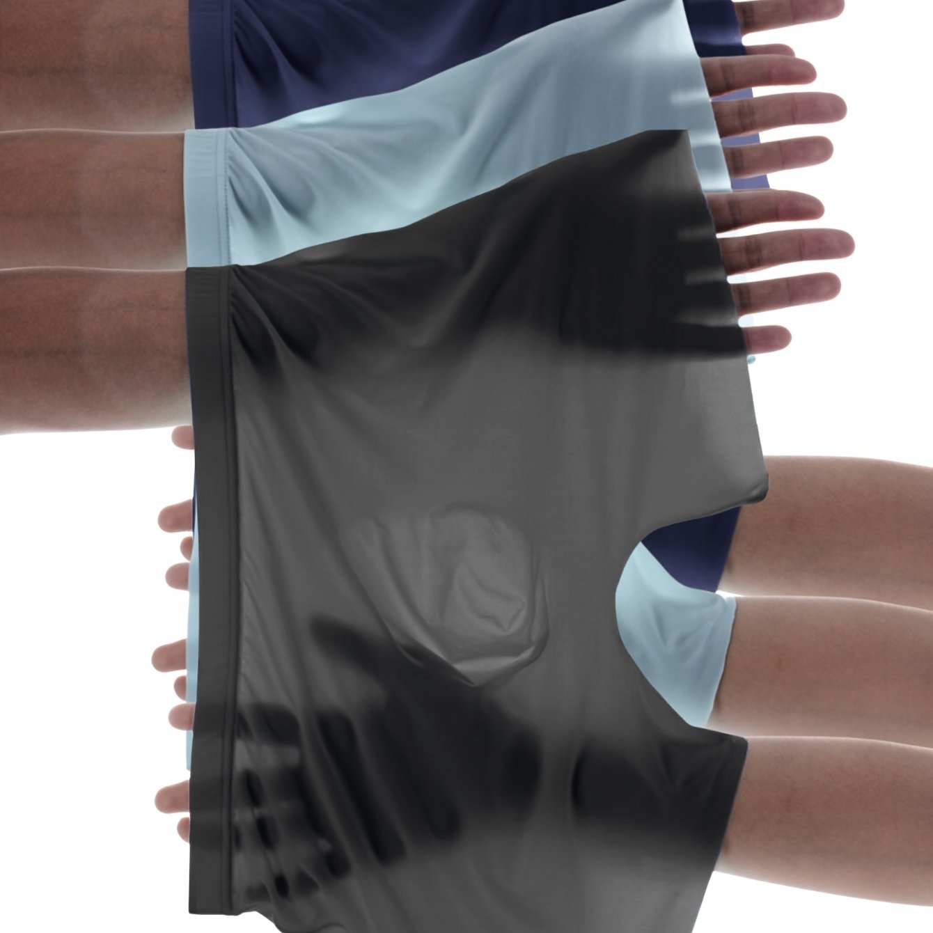 Pack de 3 bóxers semi-translúcidos para hombre de algodón-poliéster transpirable con elastano