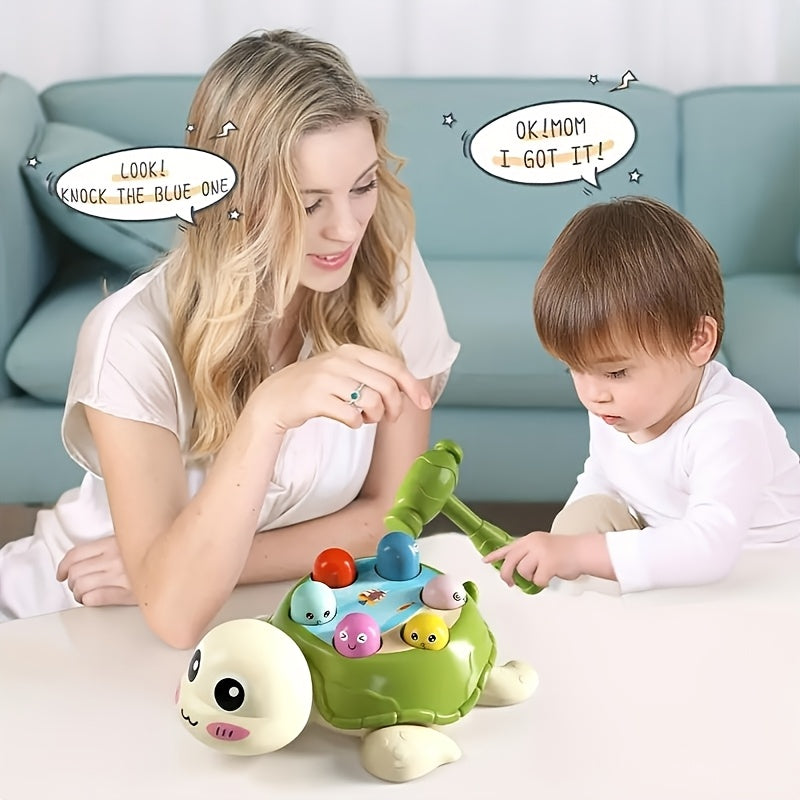 Kids' Educational Toy, Interactive Turtle Pop-Up, Durable Plastic, Multi-Color