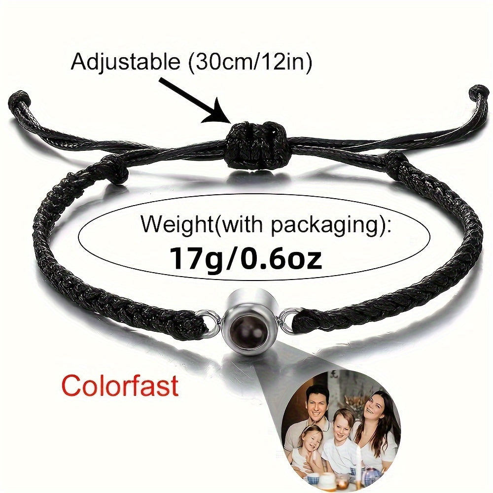 Personalized Stainless Steel Projection Bracelet Custom Image Jewelry Gift for Women Men