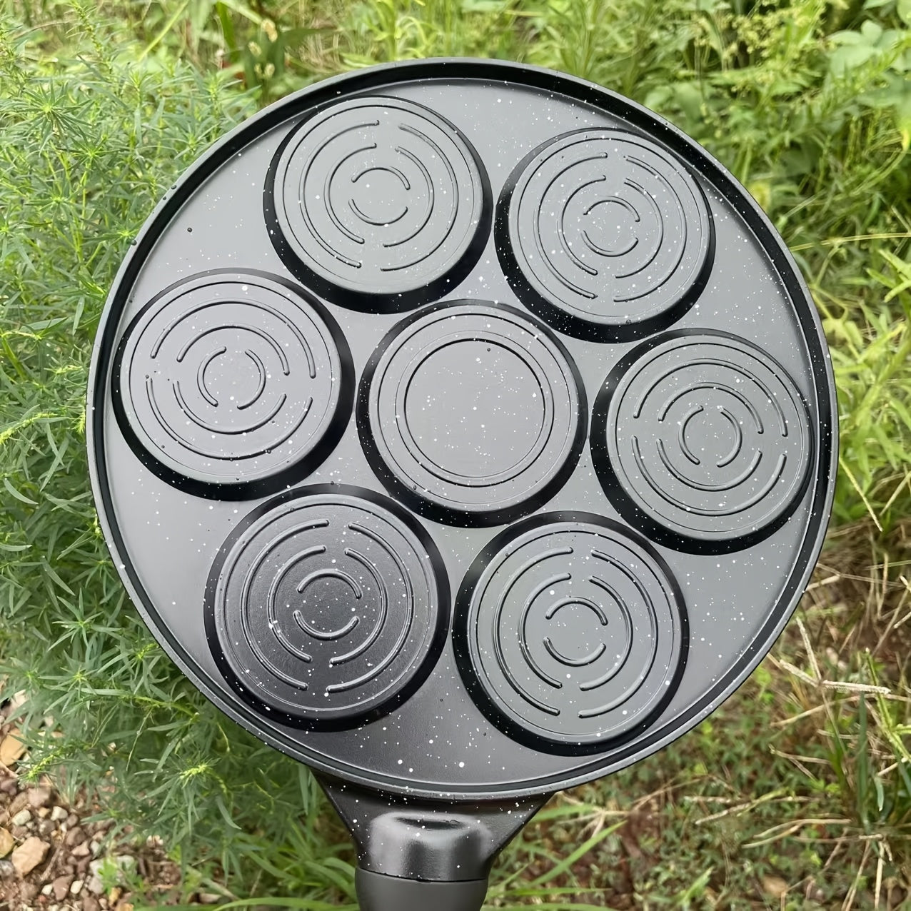 7-Hole Animal Pattern Non-Stick Pancake Pan Aluminum Alloy Detachable Handle Easy to Clean