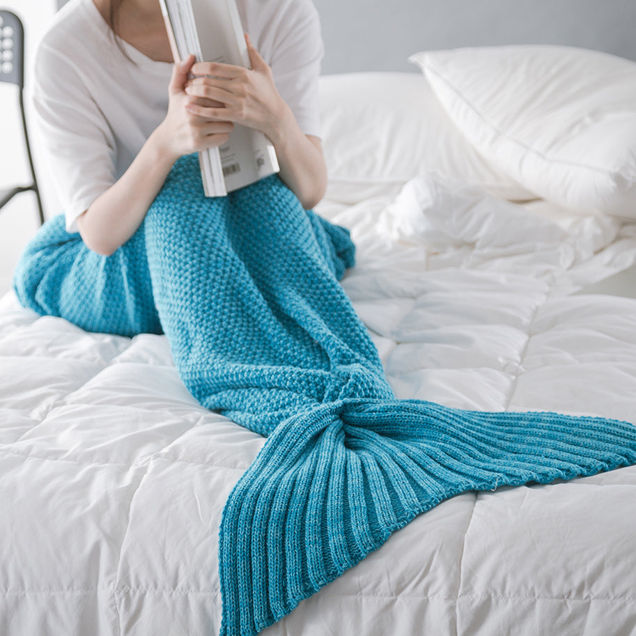 Mermaid Tail Blanket Crochet Cozy Lounge Sleep Gift for Women