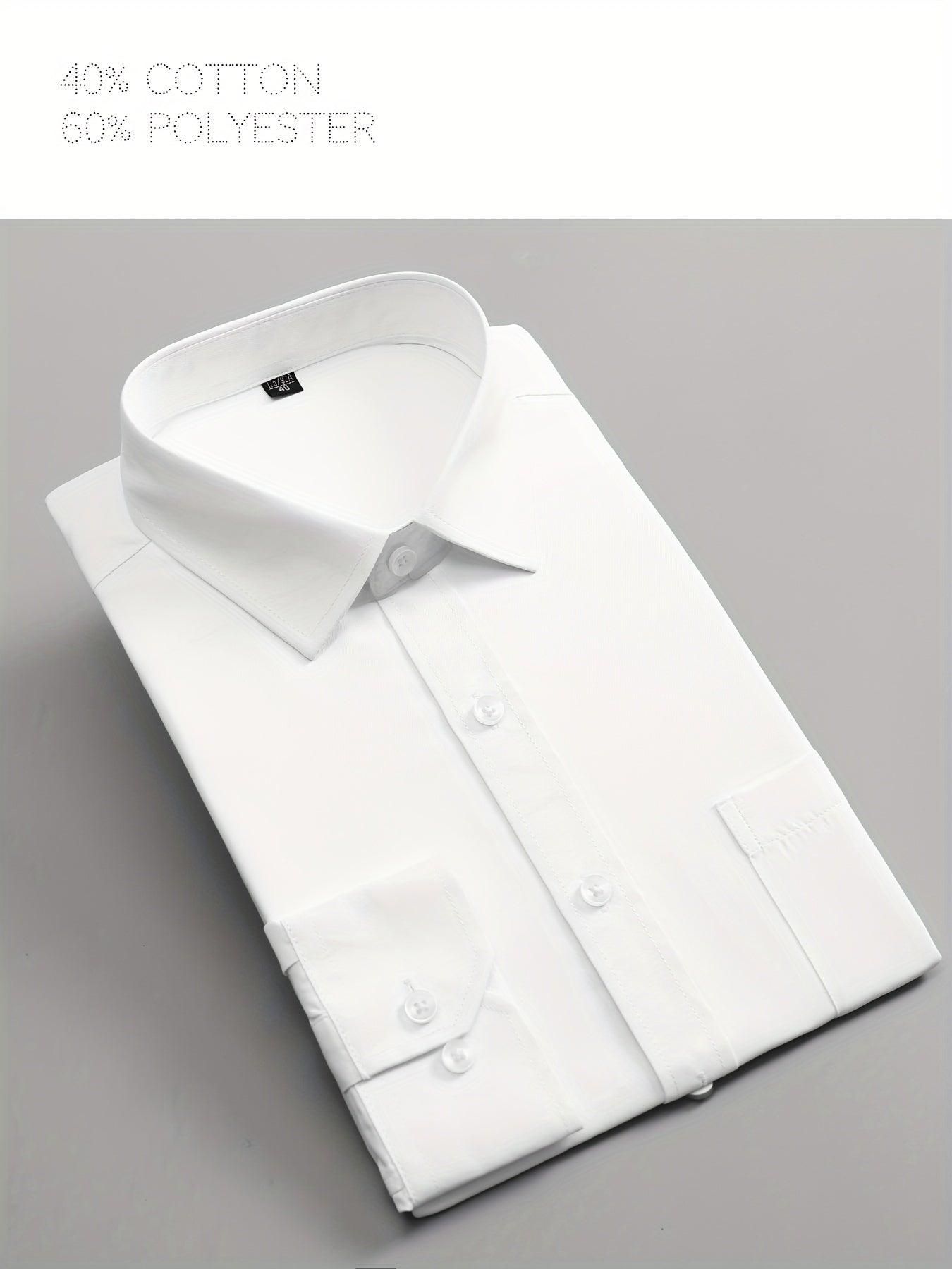 CAPUTO Erkaklar uchun Katta O'lchamdagi Rasmiy Ko'ylak - Bir Rangli, Uzoq Yengli, Qiyshaymasdan Biznes Tugmachali Ko'ylak, Yengil Yaka bilan