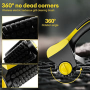Kabelsiz grill choʻpchasi, ikki tomonlama aylanuvchi choʻpchalarga ega, qayta zaryadlanadigan elektr tozalovchi