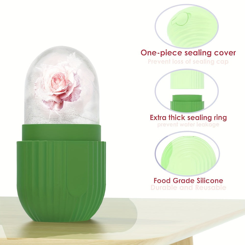 Rodillo de hielo de silicona para mujeres para piel radiante, herramienta de masaje facial reutilizable