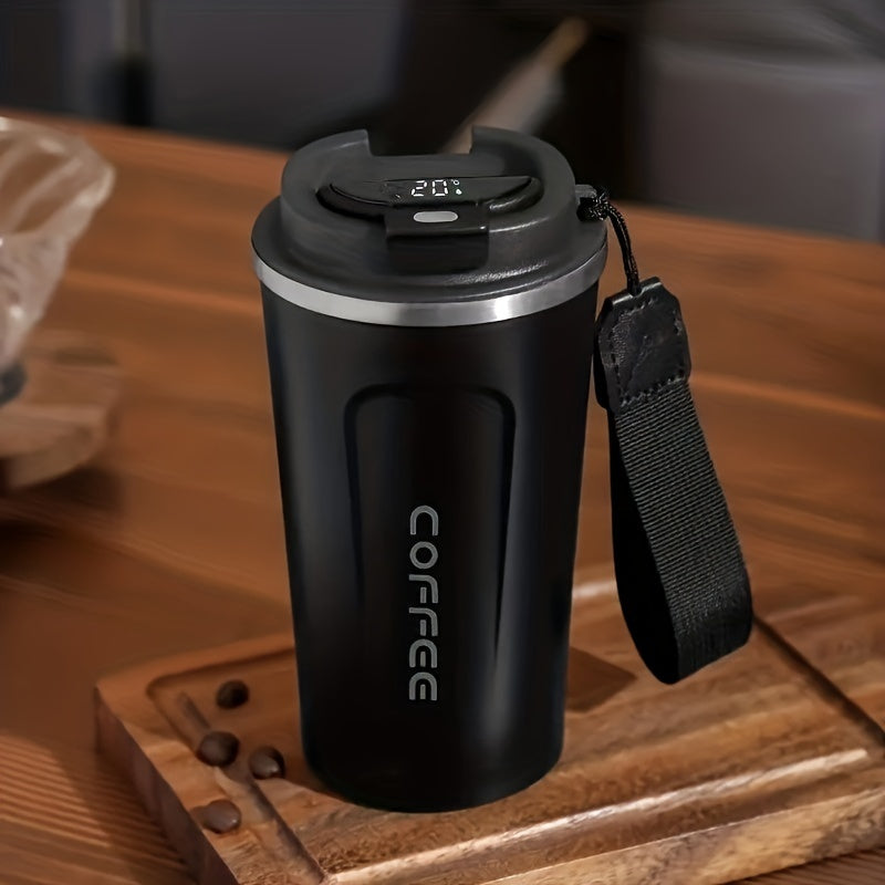 Smart Stainless Steel Double-Layer Vacuum Coffee Cup with Temperature Display