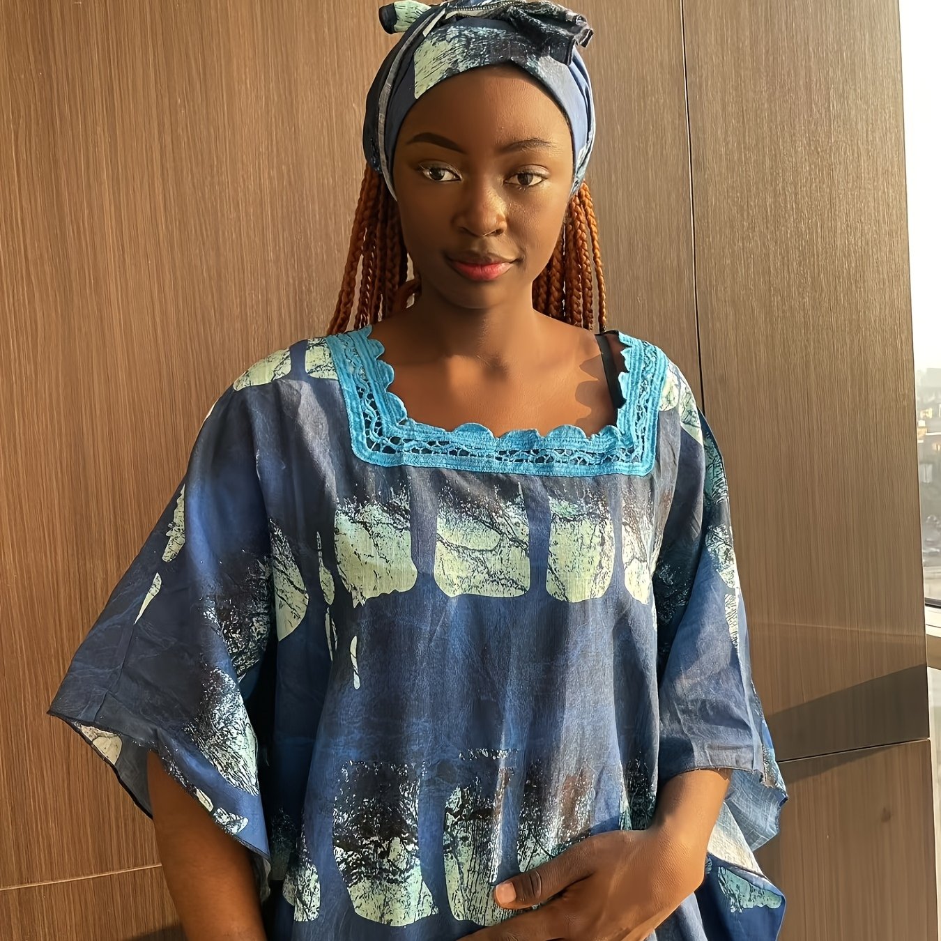 Plus Size Women's Breathable Watermark Casual Long Dress Muslim Robe