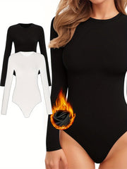 Women's Long-Sleeved Bodysuits Set for Fall Winter Warmth and Comfort