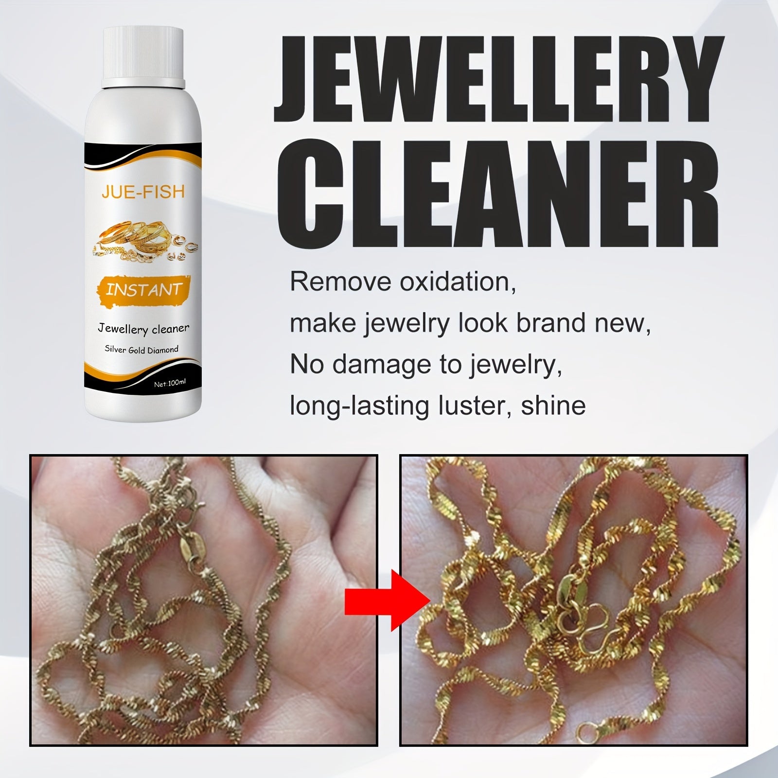 Jewelry Cleaner Liquid for Decontamination and Blackening Care, 1 Piece