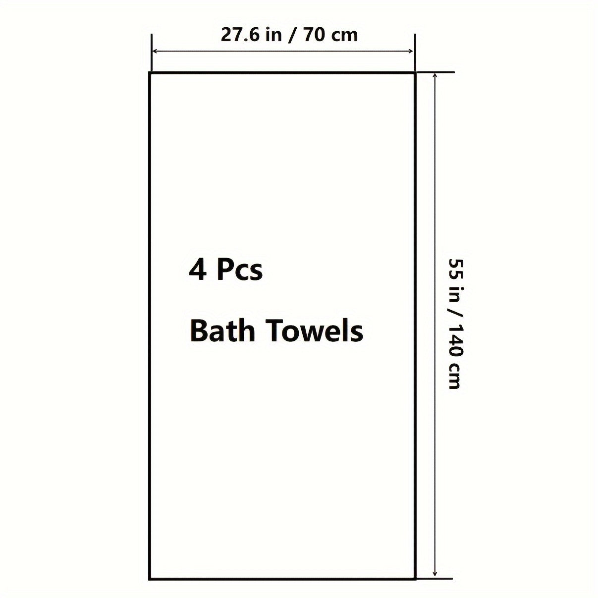 Microfiber Towel Set 4 Pieces Quick-Drying Absorbent for Shower Gym Bathroom