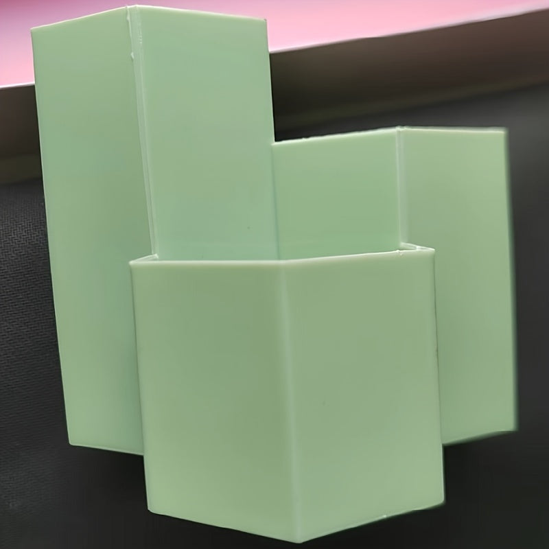 Ofis jihozlari uchun saqlash uchun sozlanadigan bo'linmalarga ega bo'lgan portativ 3-in-1 plastik qalam ushlagich, rang-barang shirinlik dizayni