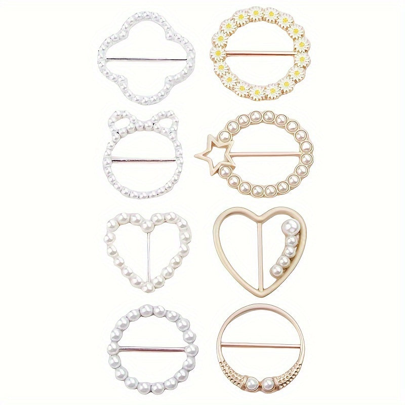 Набор из 3 брошей в форме сердца с имитационными жемчужинами для женщин, элегантные украшения для одежды