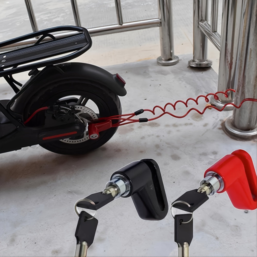 Motorcycle Disc Brake Lock Anti-Theft with Reminder Rope