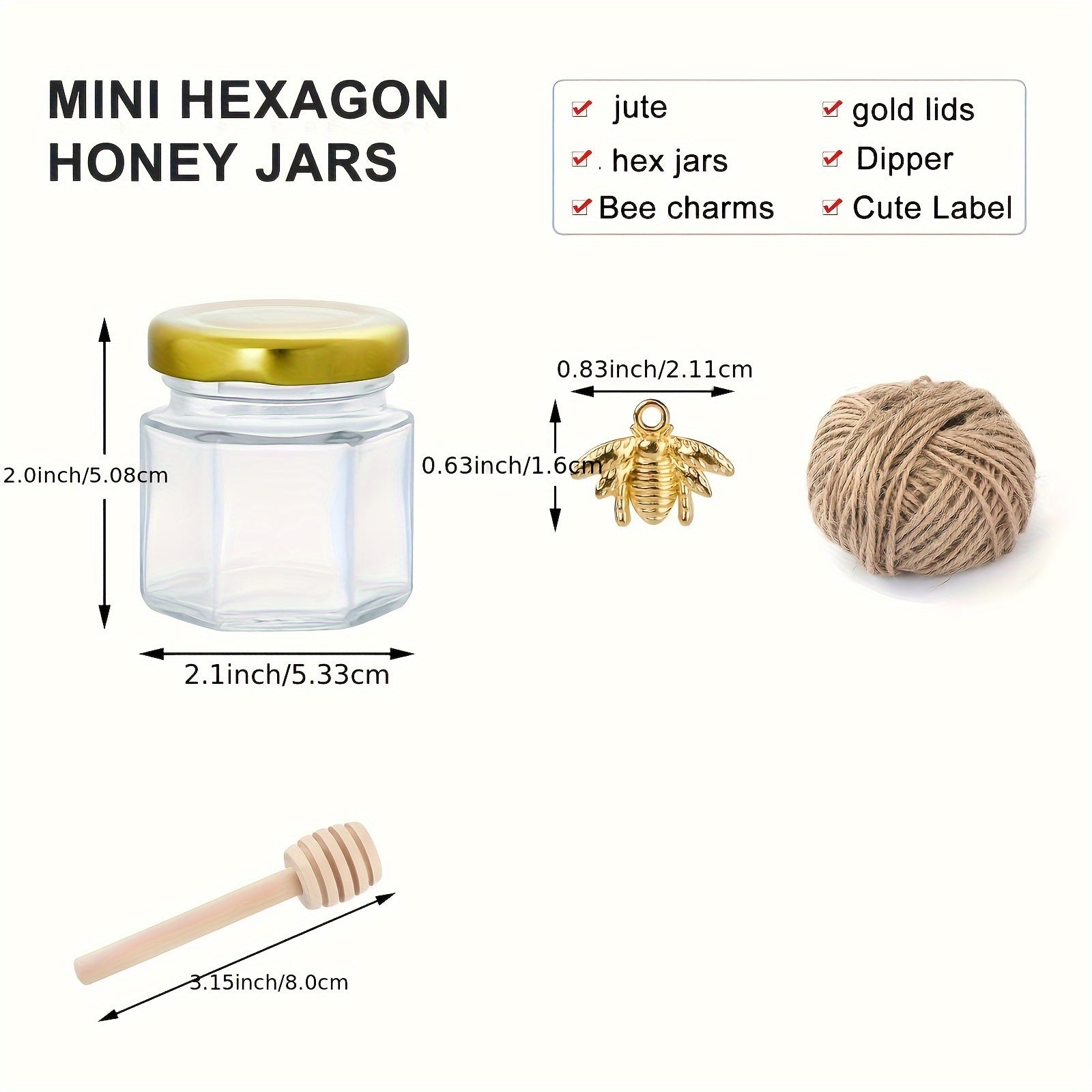 Шестигранная стеклянная банка с золотой крышкой и деревянным ведром для хранения продуктов и мероприятий