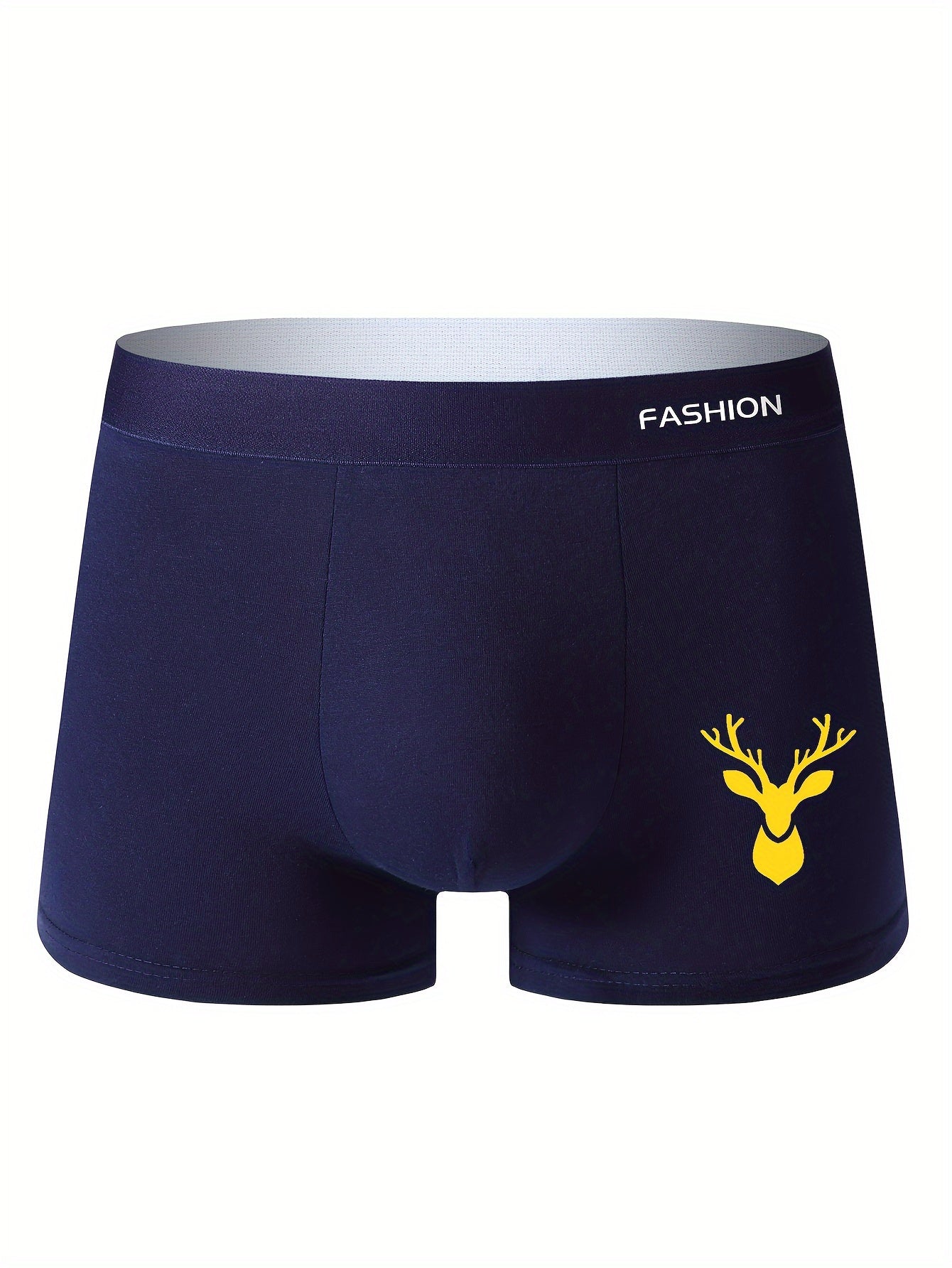 Men's Moisture-Wicking Boxer Briefs 4-Pack Animal Pattern Polyester Spandex