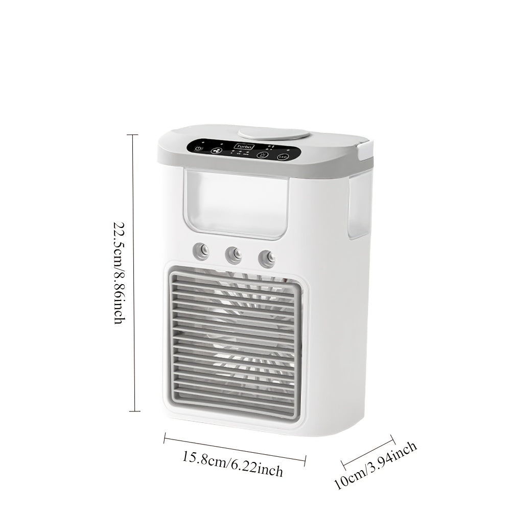 Portable Mini Air Conditioner Fan with Evaporative Cooler Humidifier USB Personal Desktop Cooling for Camping Office Car