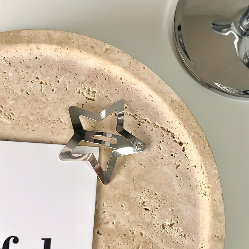 Girls Hair Clips Set, Gold Star Shape, Thin Hair Accessories, 10 Pieces