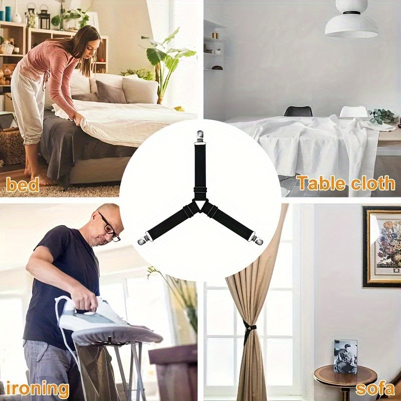 Sheet Holding Straps Set 5 Pieces Fitted Sheet Clips Elastic Corner Holders