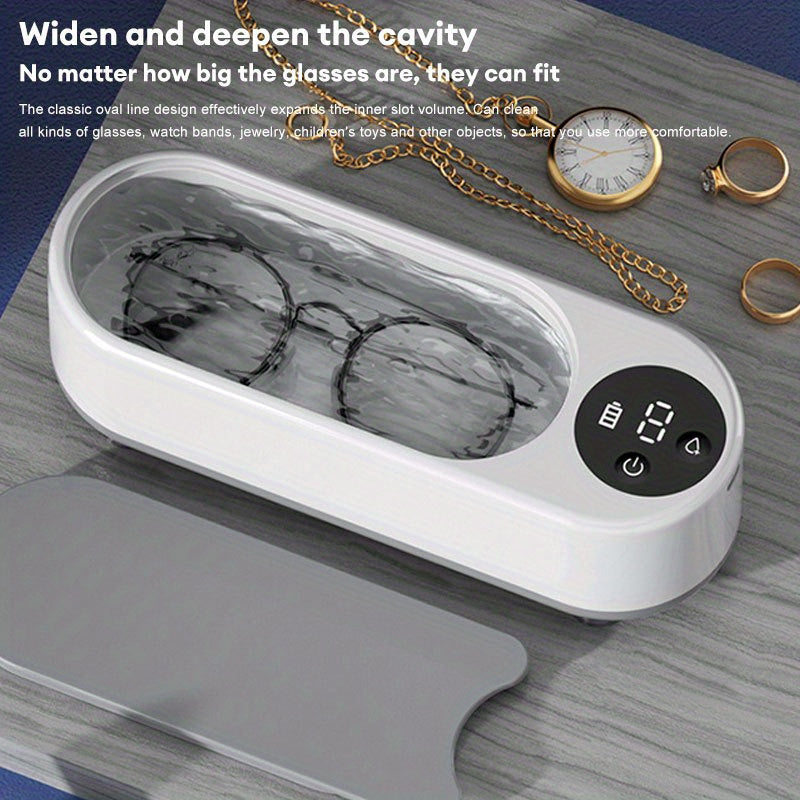 Ultrasonic Cleaner for Household Use with USB Charging and Lithium Battery for Glasses Jewelry and Dental Covers