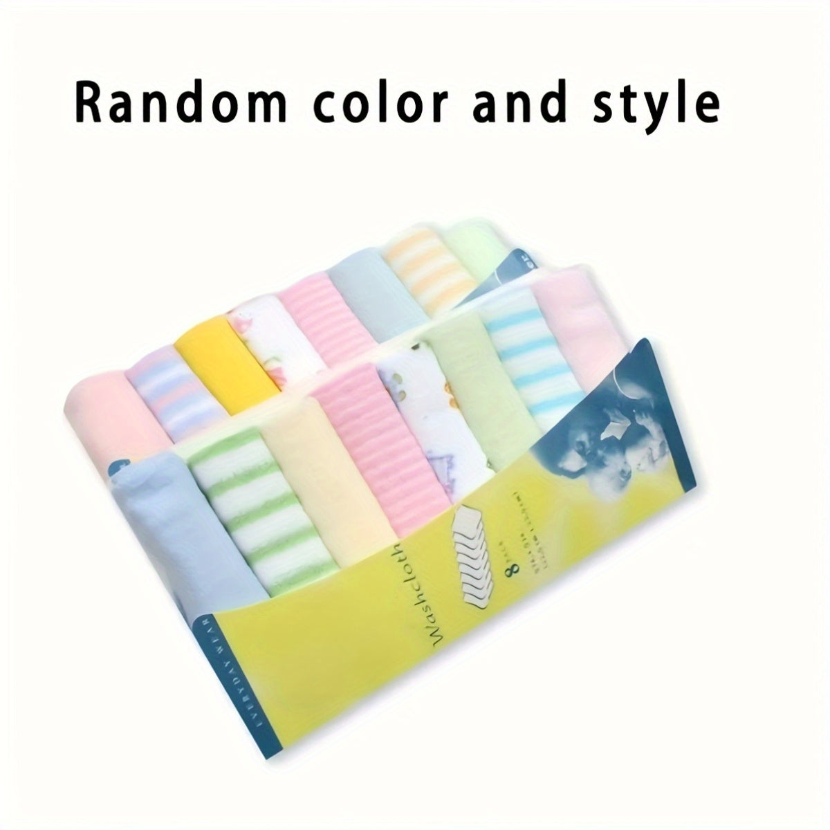 8-Pack Baby Soft Polycotton Knit Bath Towels Lightweight Infant Washcloths Mixed Color