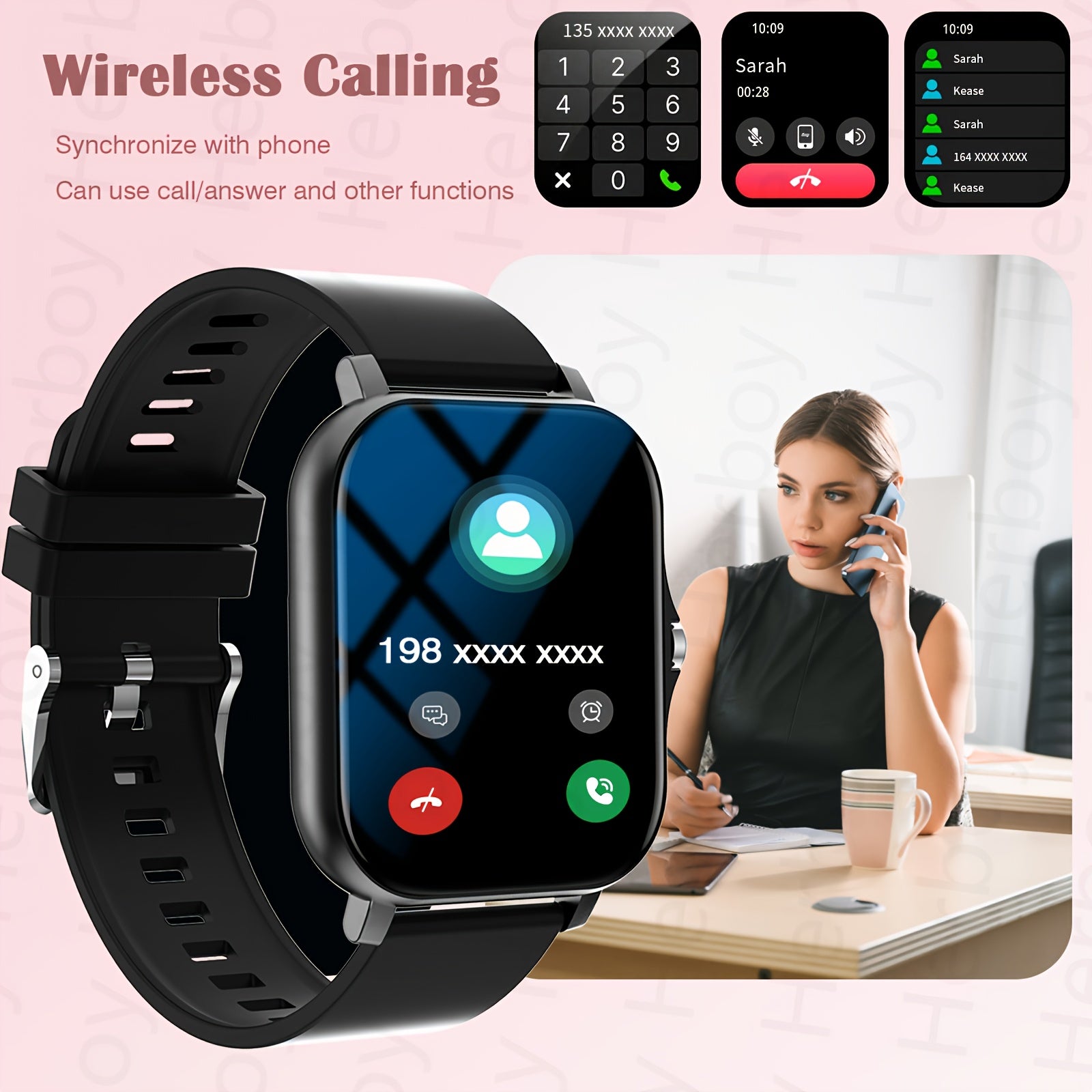 2025 Smart Watch Wireless Calling Sports Modes Call Alerts SMS Notifications Compatible with iPhone Android