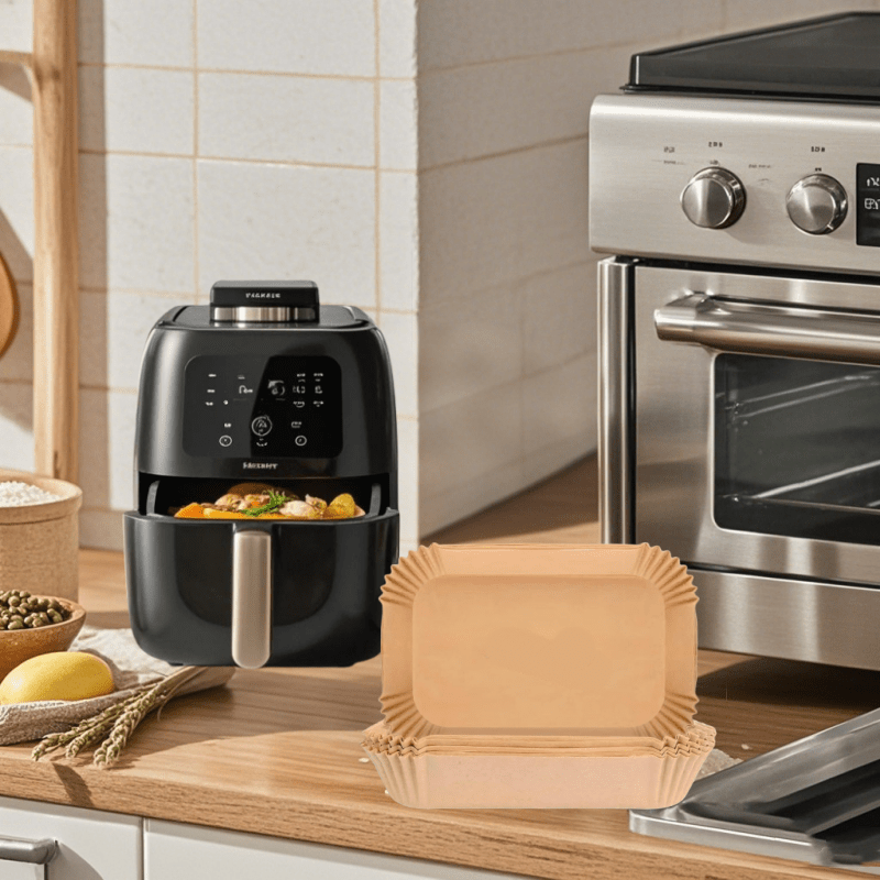Non-Stick Disposable Air Fryer Mats Pack of 50 100 or 200 Square Waterproof