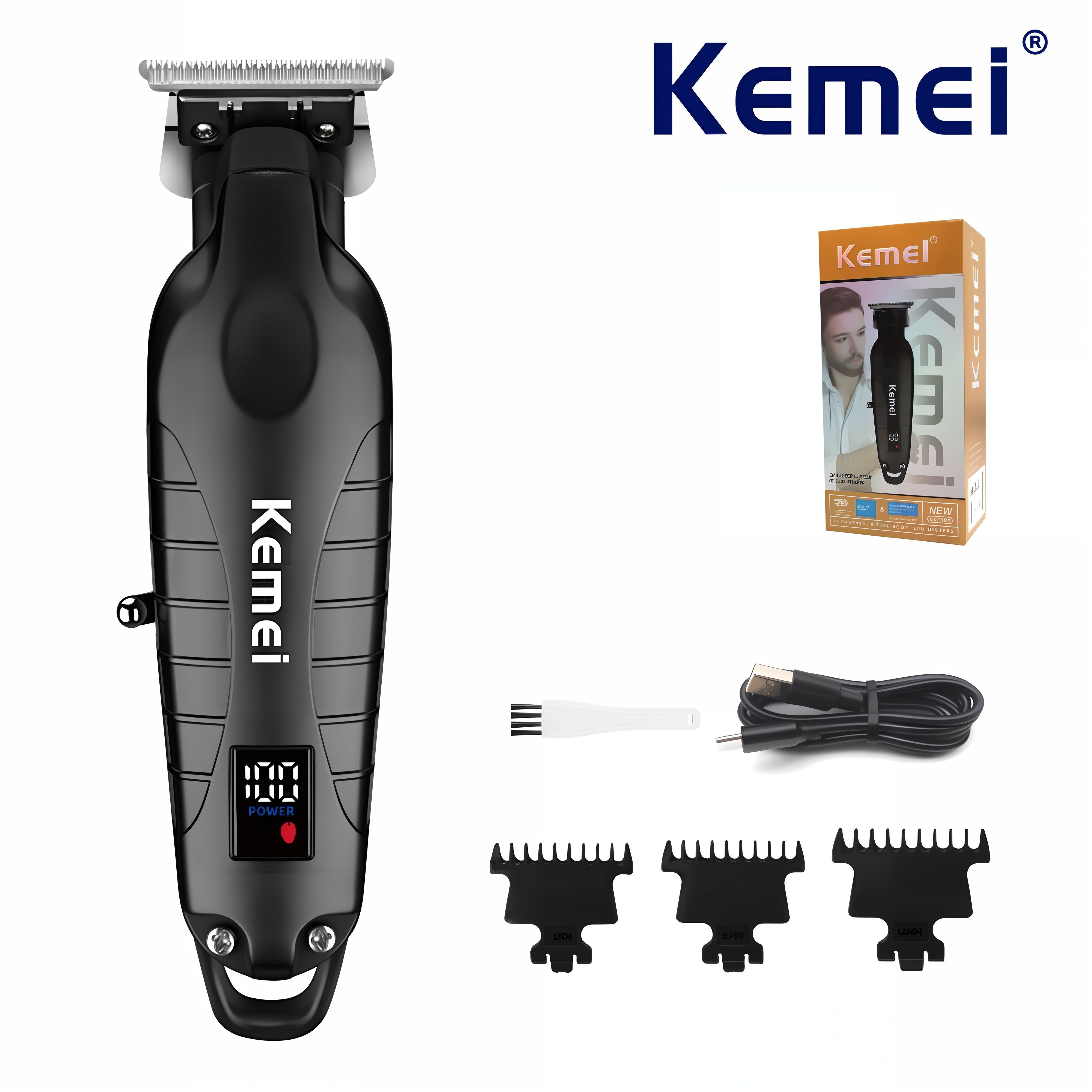 Cordless Hair Clipper Professional Zero Gap Engraving Trimmer Rechargeable Lithium Battery