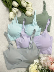 Women's Wireless Bralette with Adjustable Straps Seamless Comfort Pack of 4