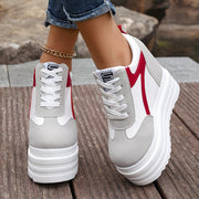 Women's Fashion Sneakers Casual Lace-Up Shoes with Thick Sole and High Heels