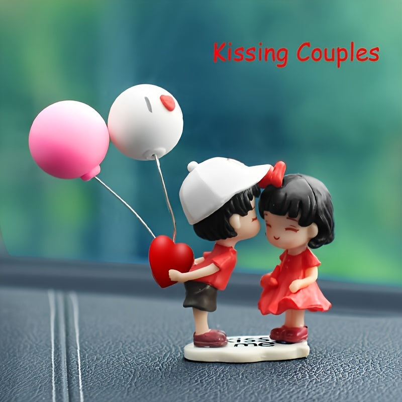 Cute Car Couple Ornaments Home Office Dashboard Decor Set