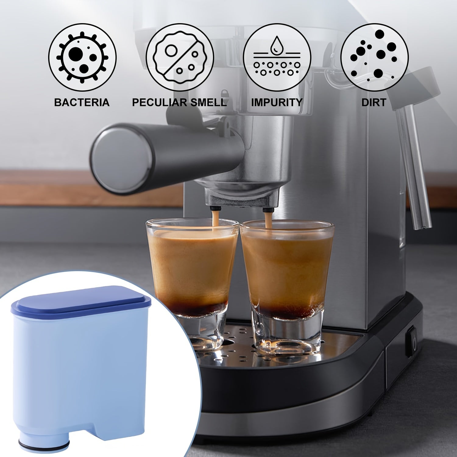 Filtro de agua para cafetera purificadora para máquinas automáticas completas anti-escala