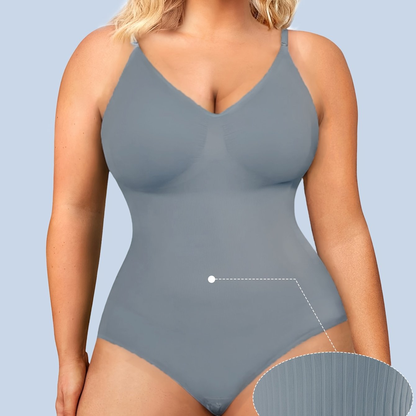 Women's Seamless High-Waisted Shapewear with Adjustable Straps and Hooks