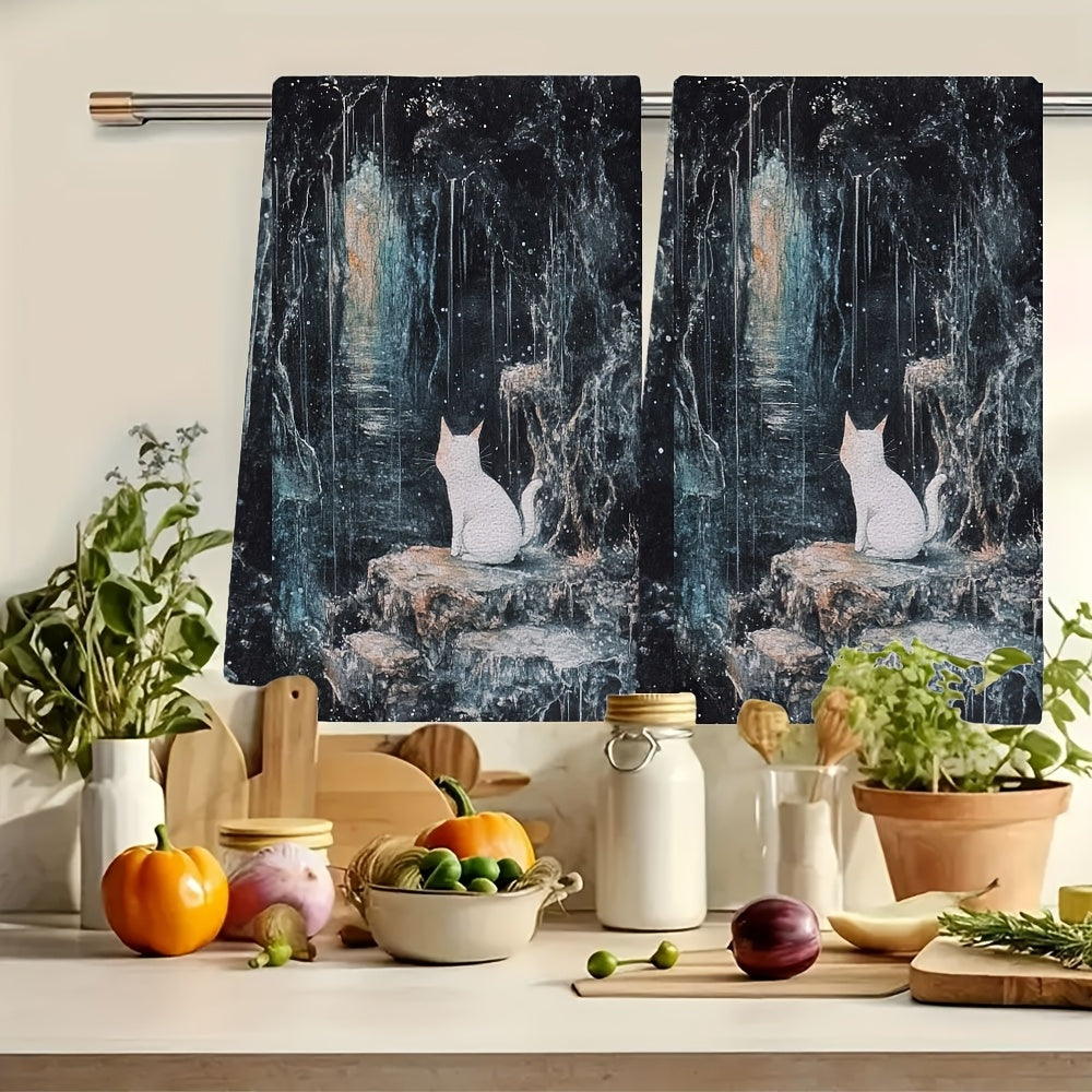 Ikki dona yumshoq oshxona sochiqlari, qirgʻov dizayni, yutuvchi, 40x60 sm