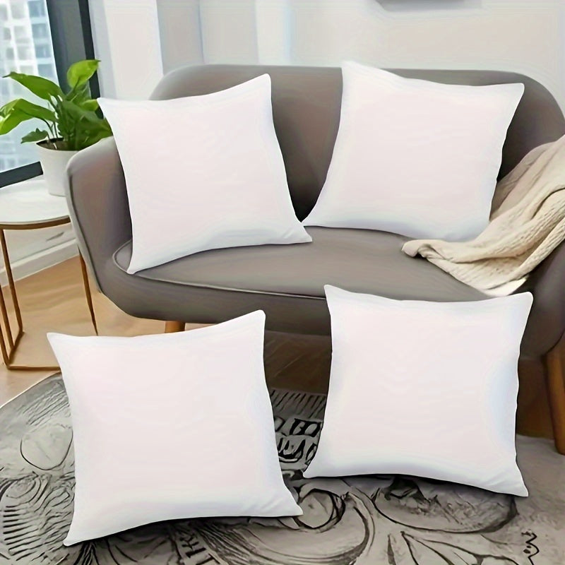 White Throw Pillow Covers Set with Zipper Closure Machine Washable for Living Room and Bedroom Decor