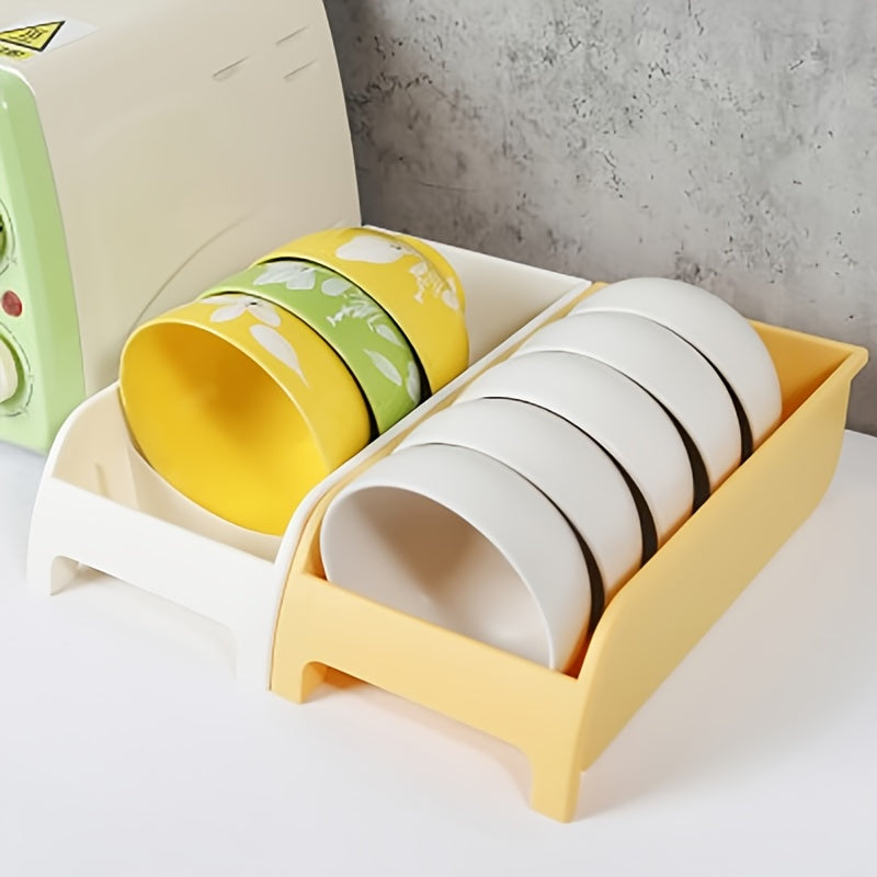 Dish Rack with Partitioned Design, Food Grade Plastic, Space-Saving Drying Shelf