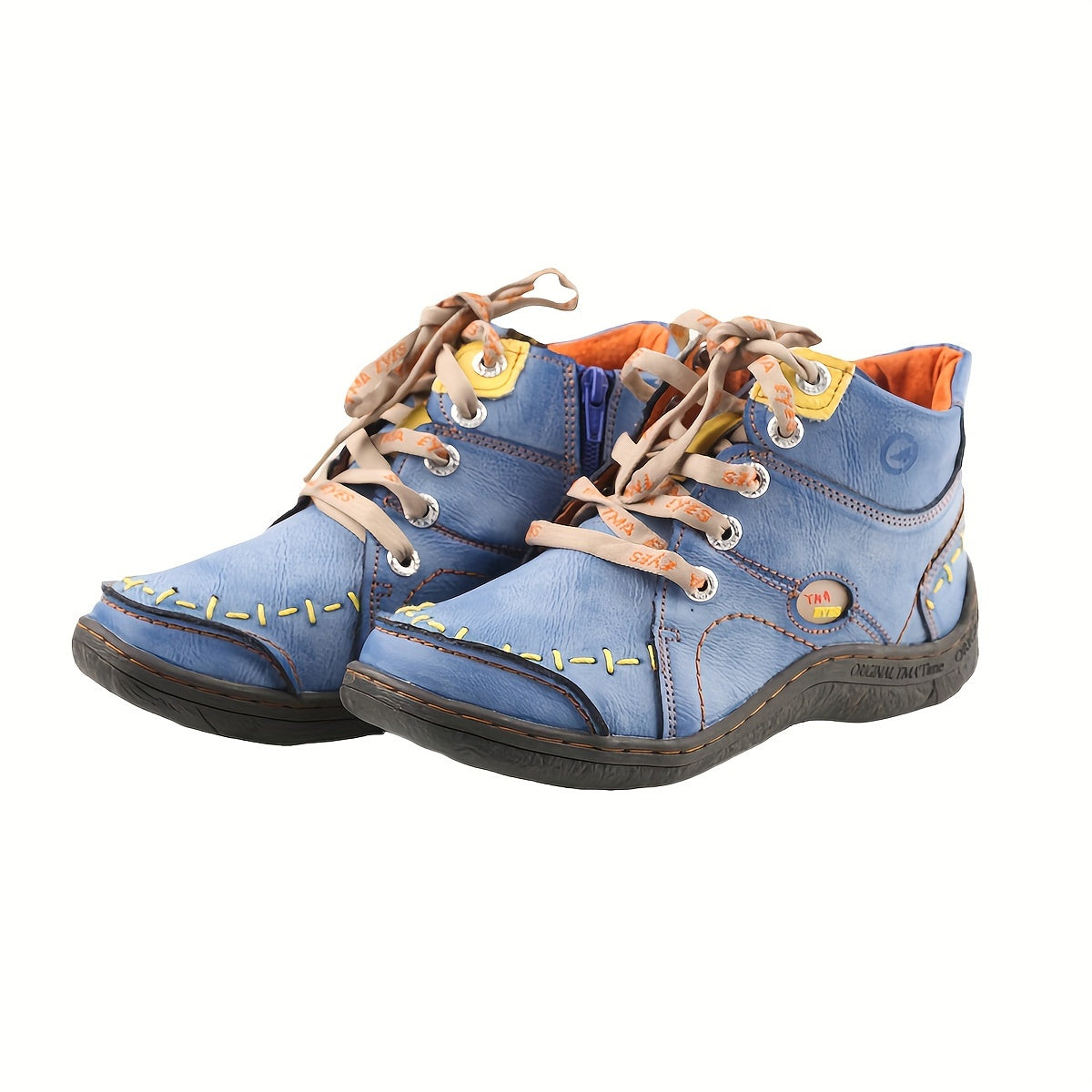 Ayollar uchun qo'lda tayyorlangan charm western yurish botinkalari, sirpanishga qarshi tishli tagi