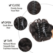 Women’s Messy Bun Hairpiece Beads Curly Wave Claw Clip Extension