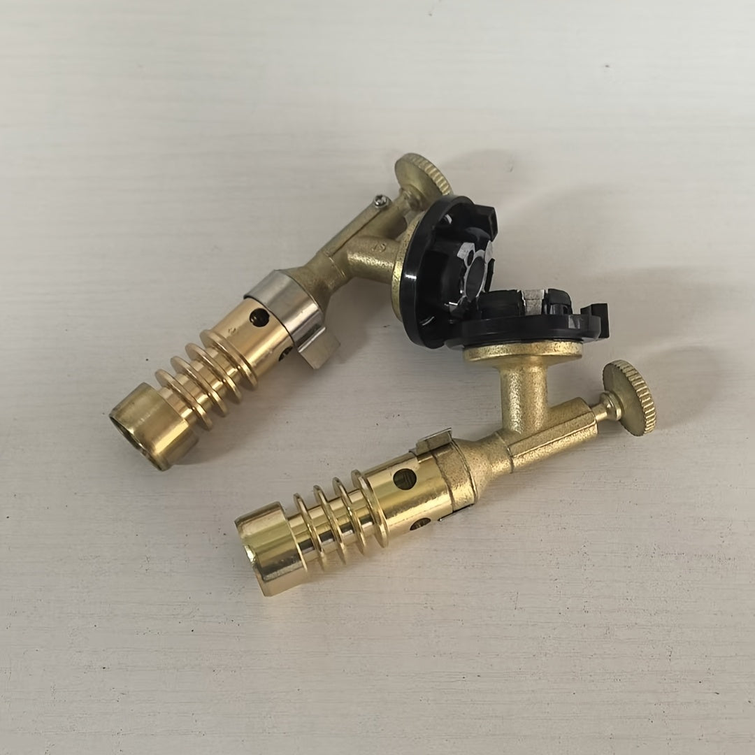 Dual-Tube Copper Flame Gun for BBQ Welding Soldering Portable Durable with Adjustable Nozzle