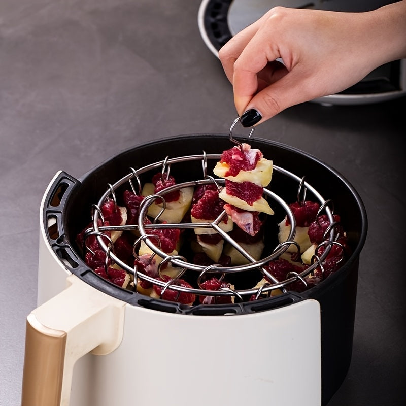 Grill shishliklari uchun zanglamaydigan po'latdan yasalgan havo fritüri rack, pech, mikroto'lqinli pech va havo fritüri uchun mos.