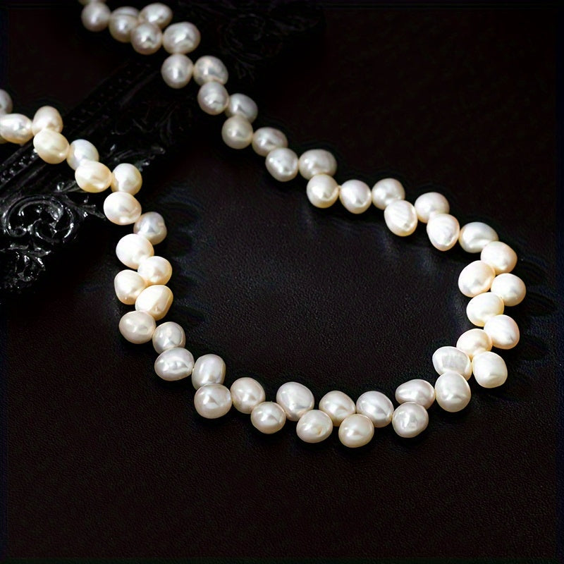 Women’s Baroque Freshwater Pearl Necklace 8mm Irregular Clavicle Chain for Mother’s Day