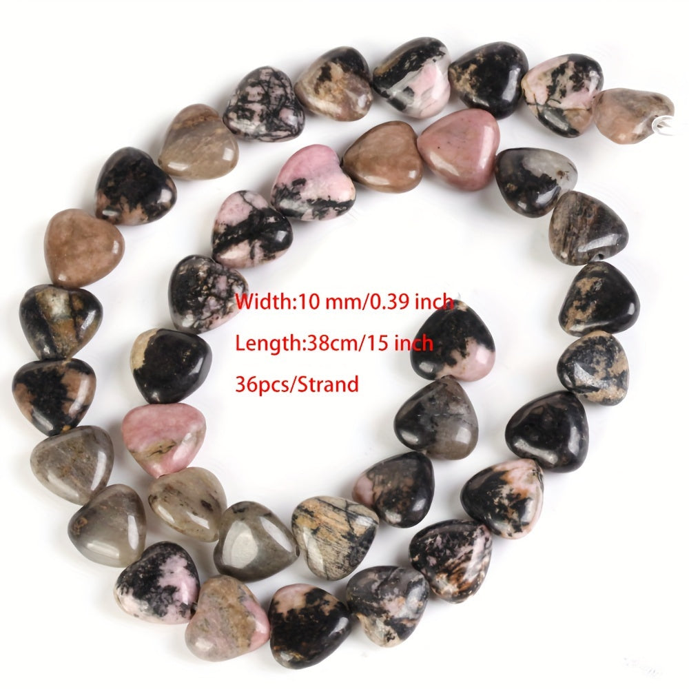 Heart-Shaped Stones Set 10mm Rose Quartz Lapis Lazuli Amazonite for Jewelry Making