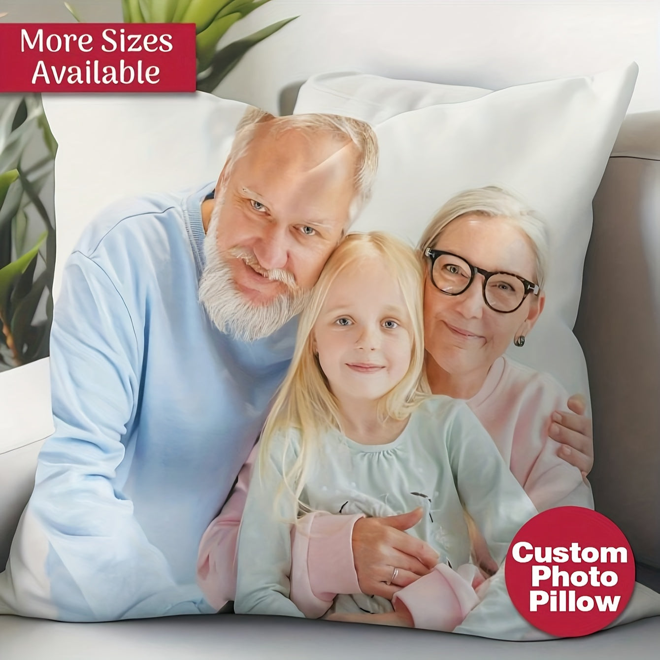 Personalized Square Throw Pillow Cover with Custom Photo Soft Polyester Knit for Home Decor