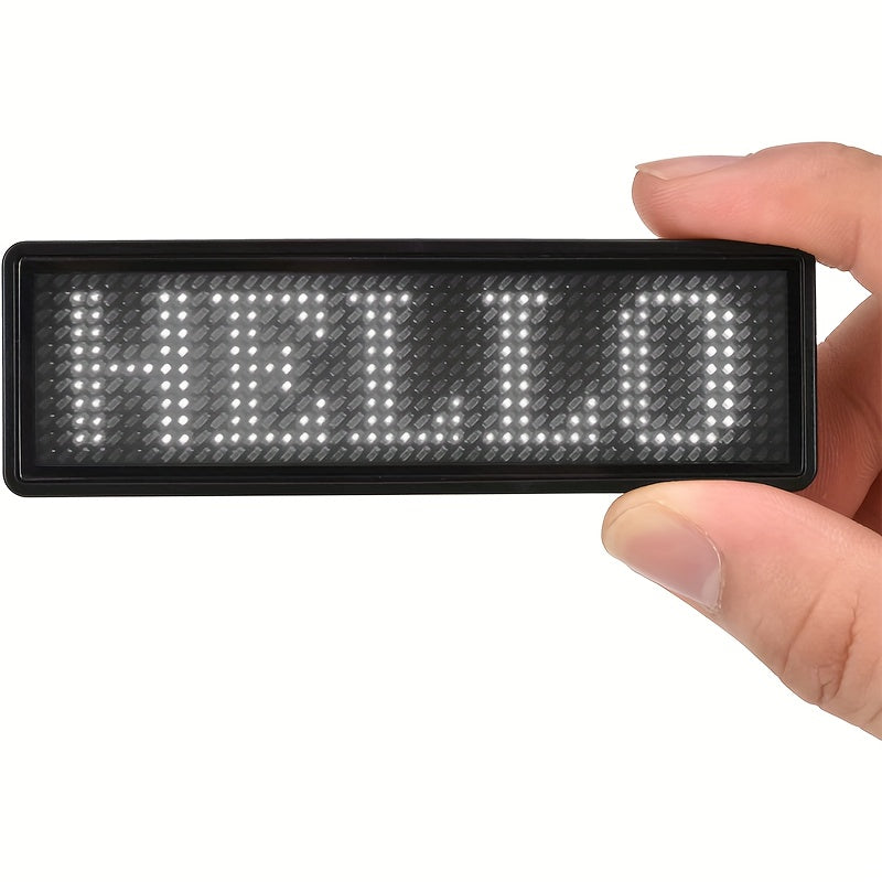 Rechargeable Wireless LED Badge 48x12 Pixel Matrix Display App-Controlled Customizable for Events Nightclubs Hotels