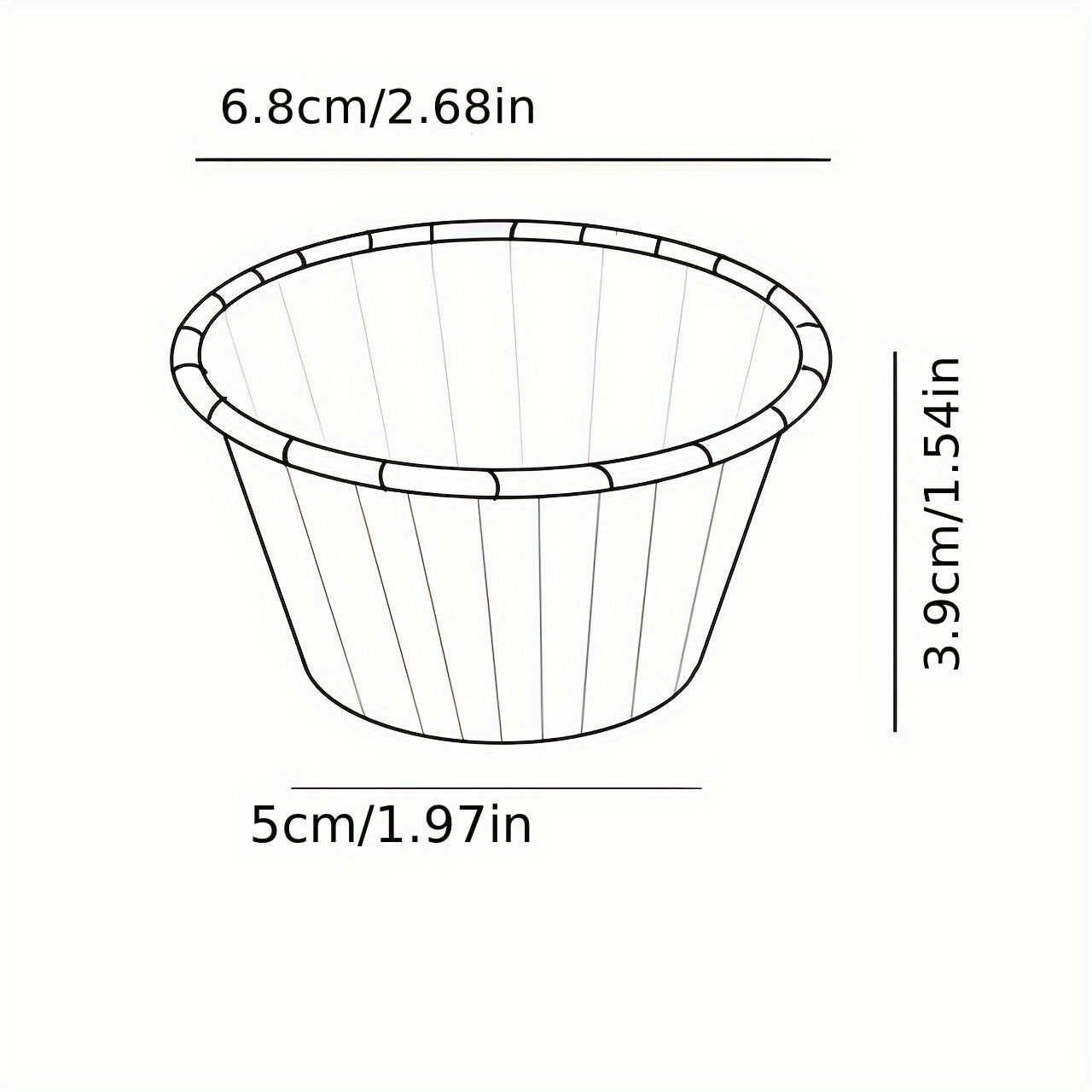 Pack of 50 Large Bohemian Style Gold Paper Cupcake Liners for Muffins and Desserts