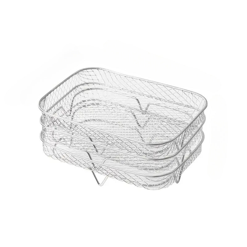 3-Piece Stainless Steel Air Fryer Accessories Non-Stick Rack Multi-Use Compatible with Most Air Fryers