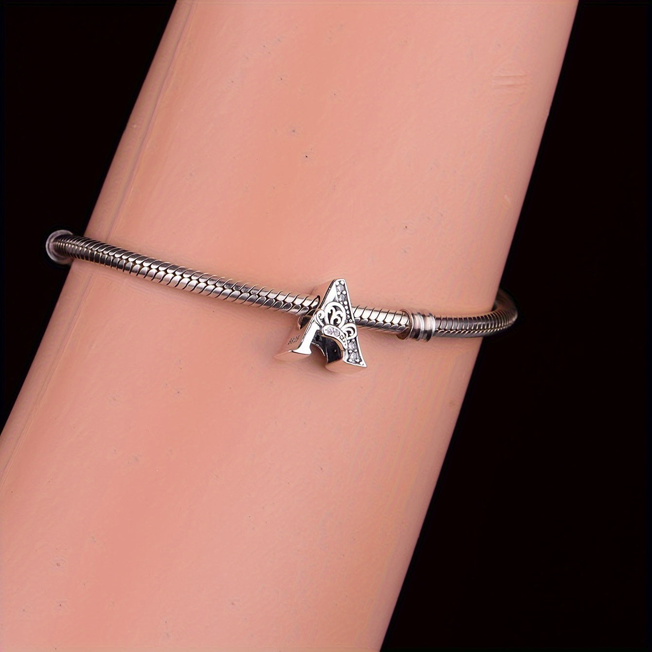 Sterling Silver Alphabet and Butterfly Charm Beads with Cubic Zirconia for Jewelry Making